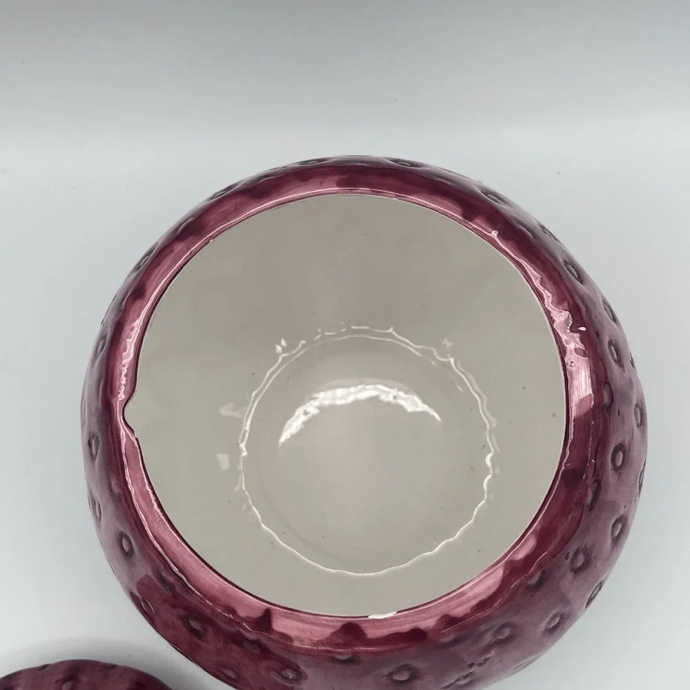Vintage Seymour Mann Frutta Fresca Strawberry Ceramic Cookie Jar Hand Painted‎